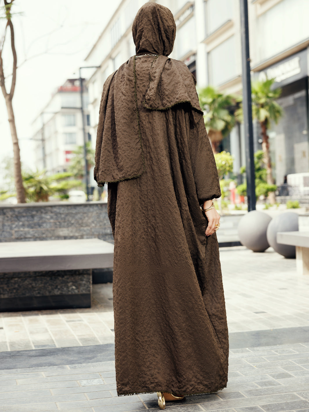 Brown Dobby Silk Kurti - AL-LK-PD-1070