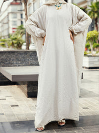 Off White Dobby Silk Kurti - AL-LK-PD-1073
