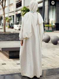 Off White Dobby Silk Kurti - AL-LK-PD-1073