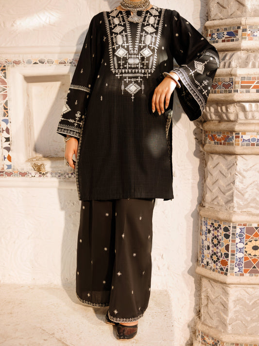 Black Square Dobby 2Pc Stitched - AL-2PS-LKS-1050