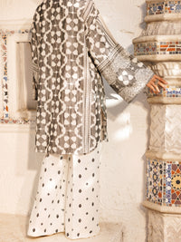 Black & White Jacquard 2Pc Stitched - AL-2PS-LKS-1051