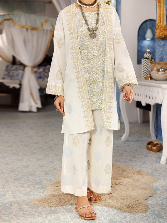 Ivory Cambric 2Pc Stitched - AL-2PS-LKS-1055
