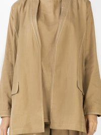 Khaki CharmeuseÃ‚Â 2 Piece Stitched - AL-2PS-LKS-908