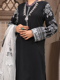 Black Dobby 3Pc Unstitched - ALP-3PS-1635