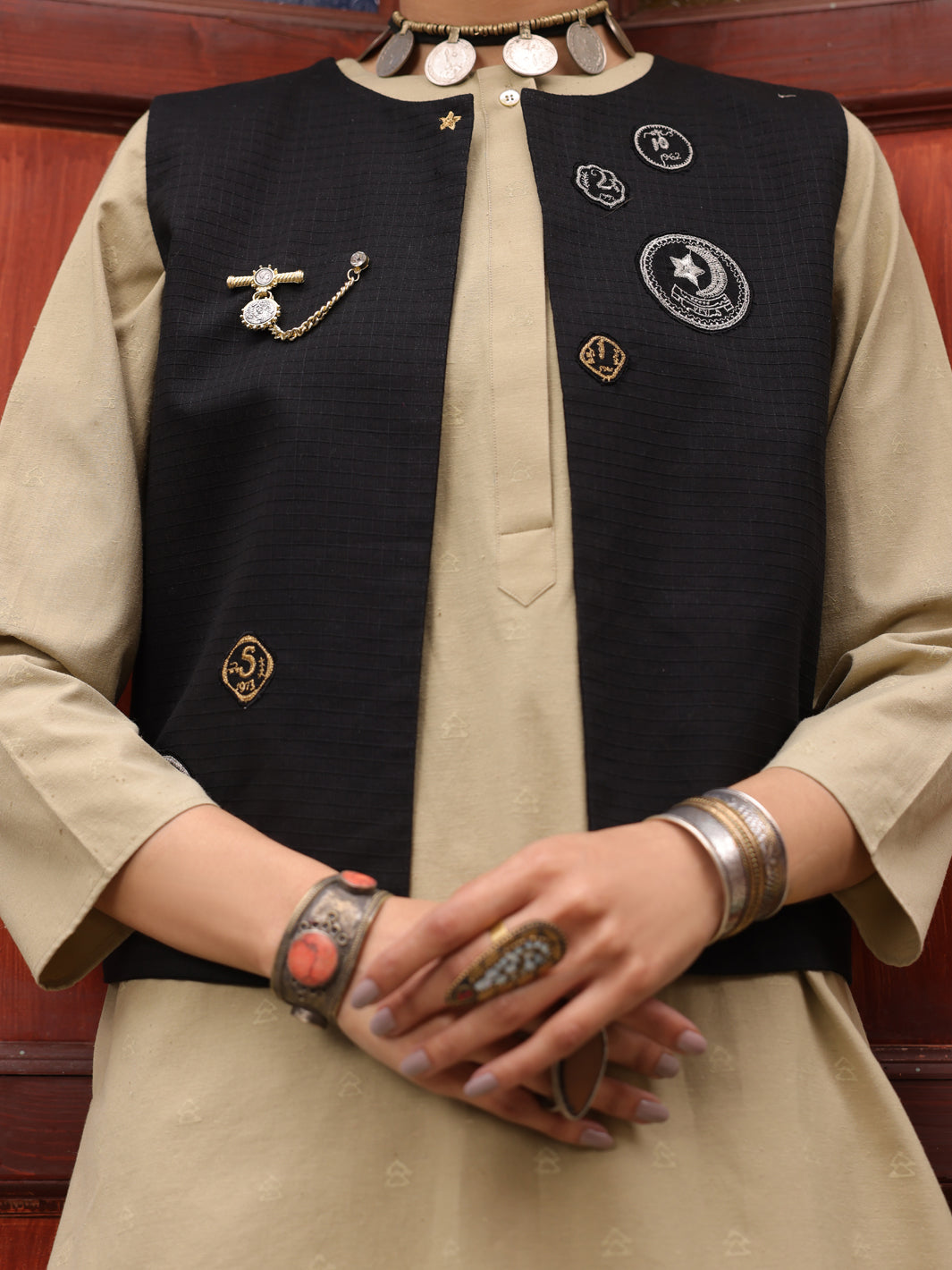 Black Dobby Waistcoat - AL-LK-LCT-916