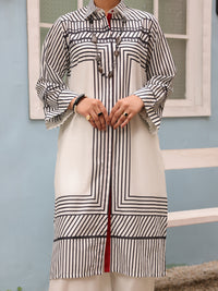 Black & White Cambric 2Pc Stitched - ALP-2PS-LKS-1692