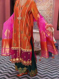 Orange Yarn-Dyed 3Pc Formal Unstitched - AL-3PS-LS-UN-413