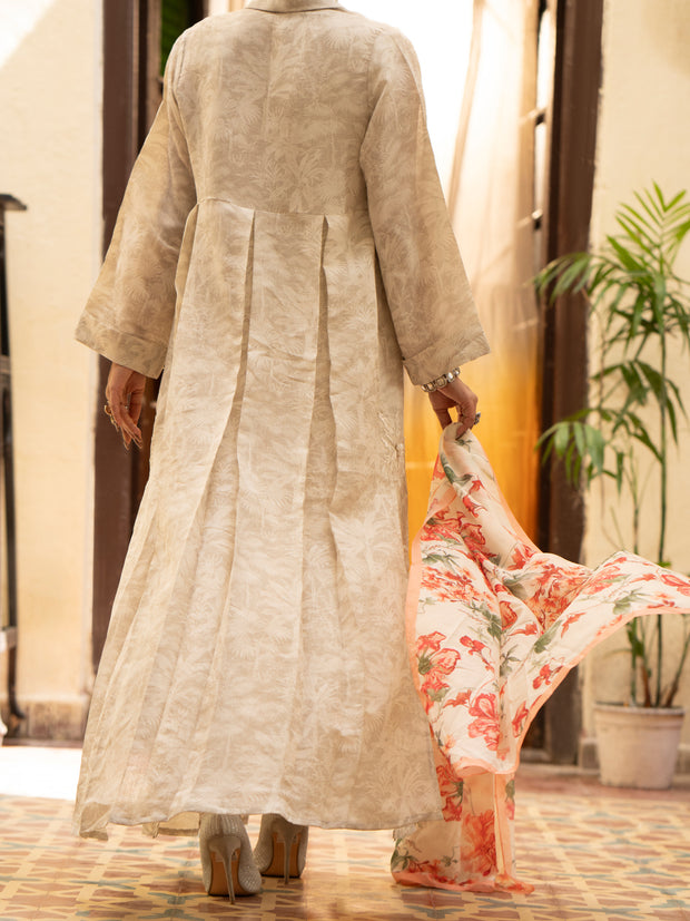 Cream Linen Formal 3 Piece Stitched - AL-3PS-LS-417