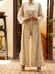 Cream Linen Formal 3 Piece Stitched - AL-3PS-LS-417