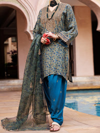 Green Maple Silk 3Pc Formal Stitched - AL-3PS-LS-432