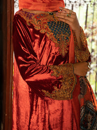 Red Velvet 3Pc Formal Unstitched - AL-3PS-LS-UN-442B