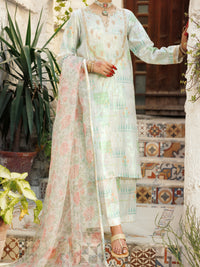 Pistachio Green Lurex Viscose 3Pc Stitched - AL-3PS-LS-541