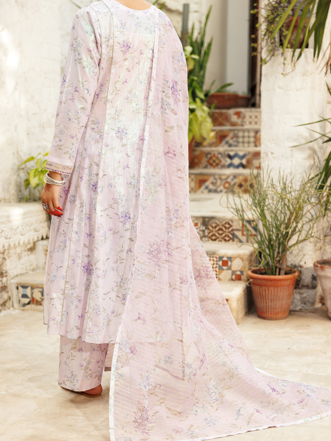 Lilac Lurex Viscose 3Pc Stitched - AL-3PS-LS-543