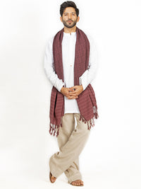 Maroon Cotton Stole - AL-MST-041
