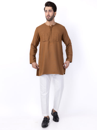 Brown Blended Formal Kurta - AL-SK-011