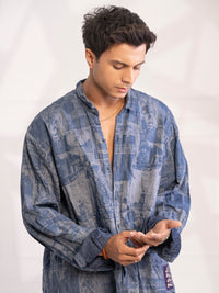 Blue Cotton Short Kurta - AL-SK-020A