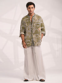 Green Cotton Short Kurta - AL-SK-021C
