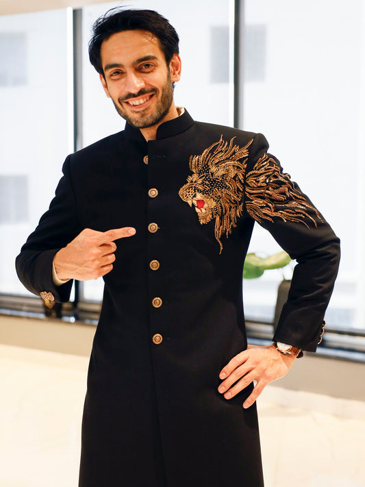 Black Formal Sherwani - AL-SW-171