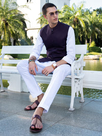 Maroon Blended Waistcoat - AL-WC-535B