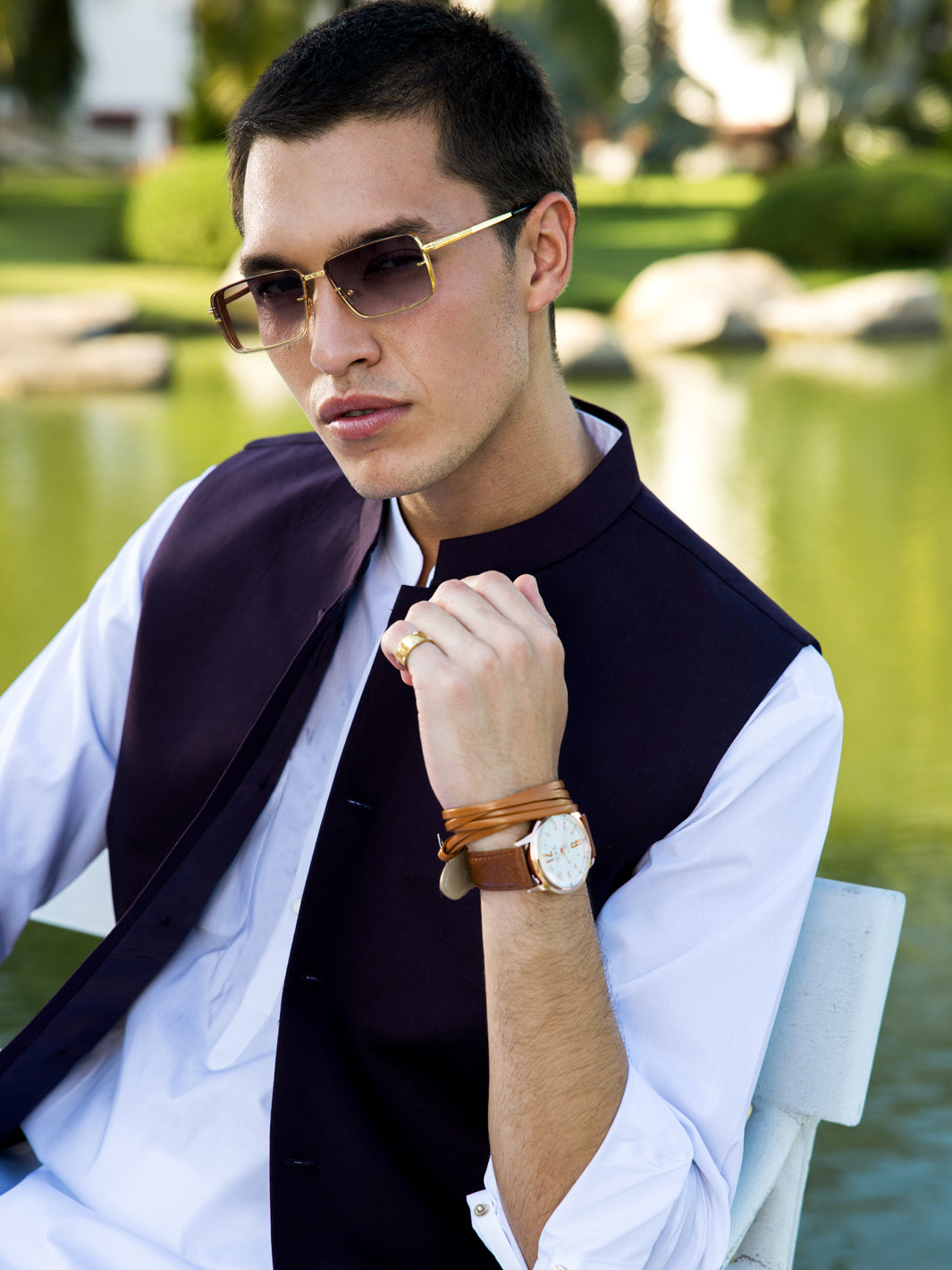 Maroon Blended Waistcoat - AL-WC-535B - Almirah Online