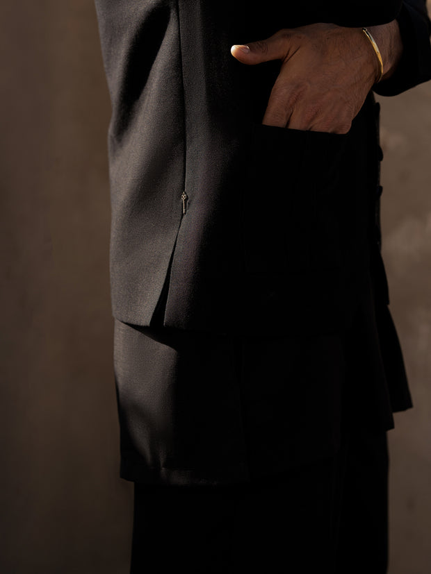 Black Blended Waistcoat - AL-WC-584