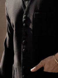 Black Blended Waistcoat - AL-WC-584