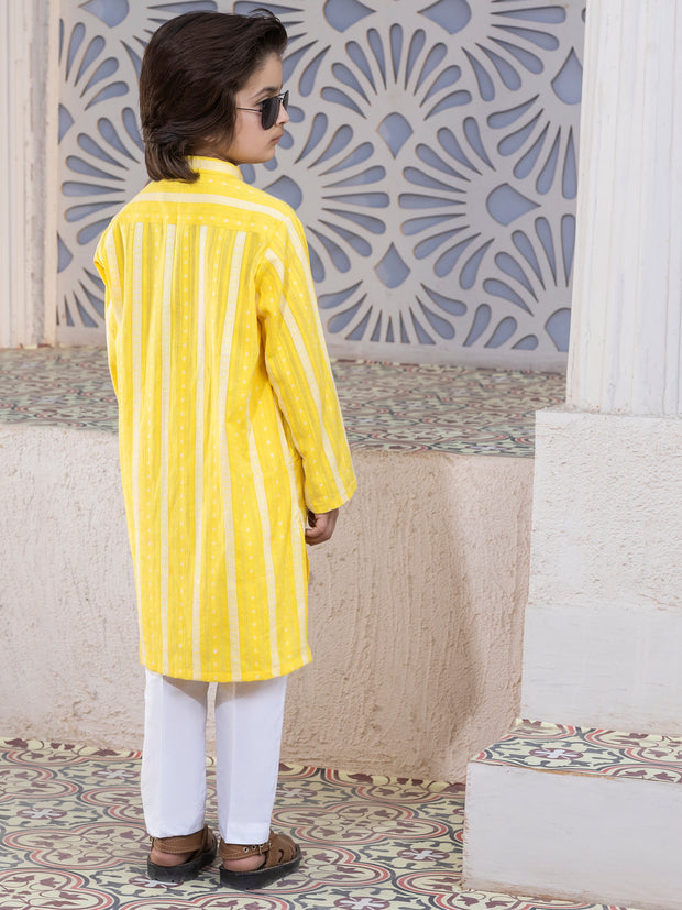 Yellow Blended Kurta - ALBY-K-010