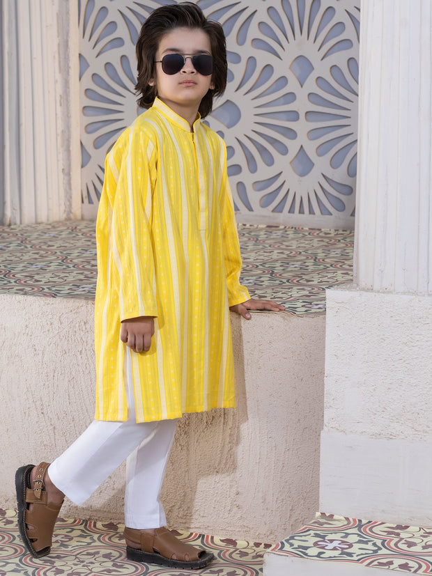 Yellow Blended Kurta - ALBY-K-010