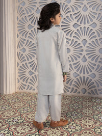 Ash Grey Blended Kameez Shalwar - ALBY-KS-004