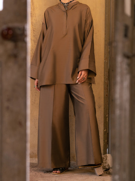 TAMBA (ØªØ§Ù†Ø¨Ø§) - Copper Yarn Dyed Stitched 2PC - ALCR-2PS-LKS-2799