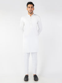 White Blended Kurta - ALET-K-2001