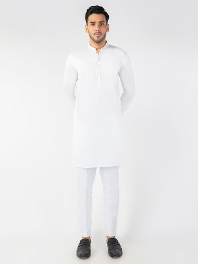 White Blended Kurta - ALET-K-2001