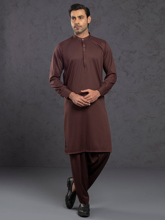 Maroon Plain Kameez Shalwar - ALET-KS-1016-R4
