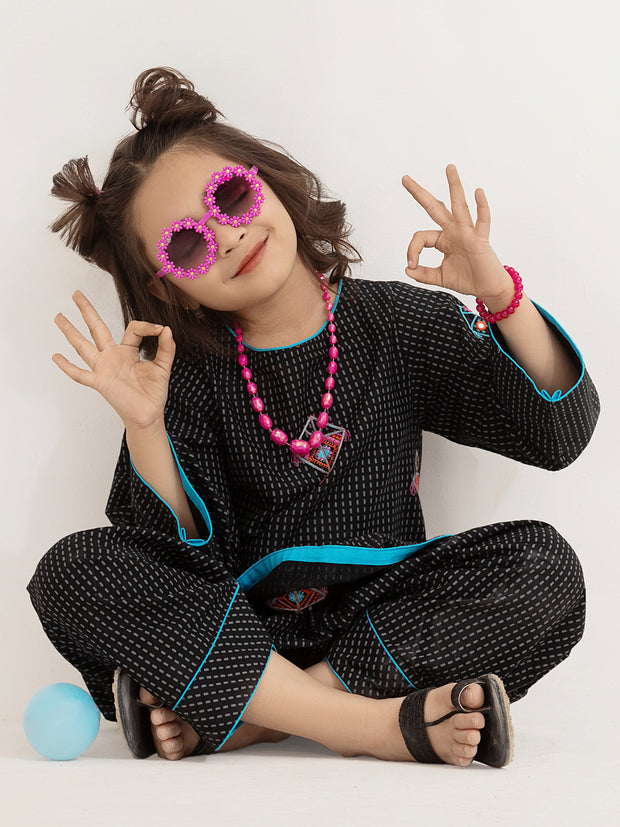 Black Cambric 2 Piece Stitched - ALGR-2PS-LKS-1009