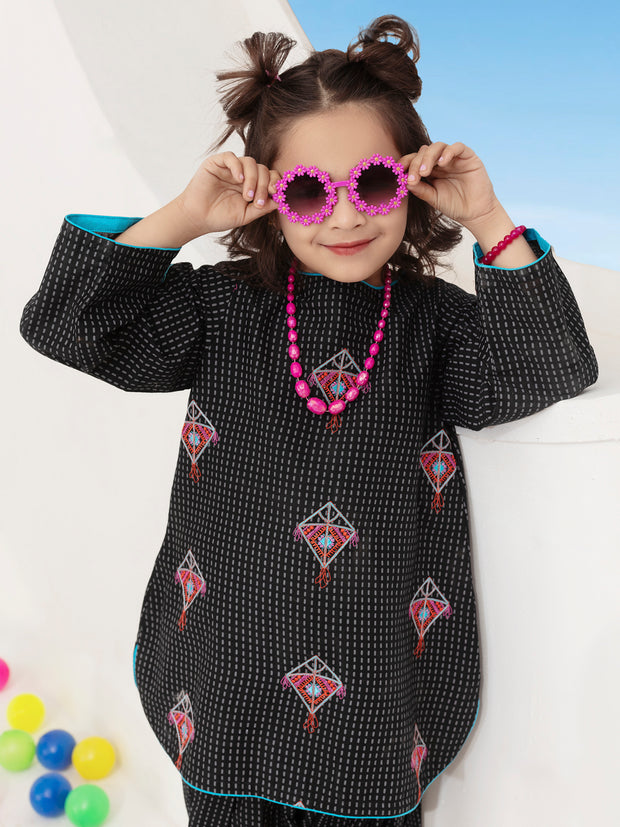 Black Cambric 2 Piece Stitched - ALGR-2PS-LKS-1009