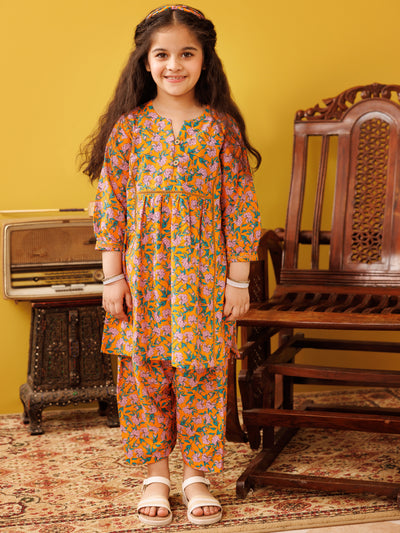 Orange Lawn 2 Piece Stitched - ALGR-2PS-LKS-1025