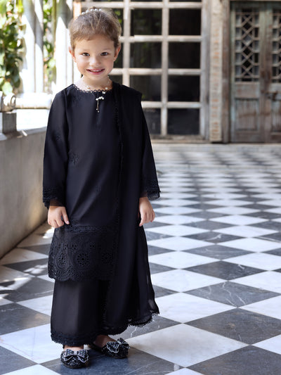 Black Lawn 3 Piece Stitched - ALGR-3PS-LS-017