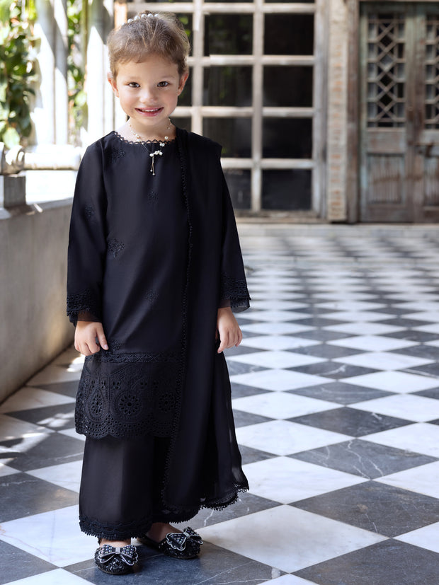 Black Lawn 3 Piece Stitched - ALGR-3PS-LS-017