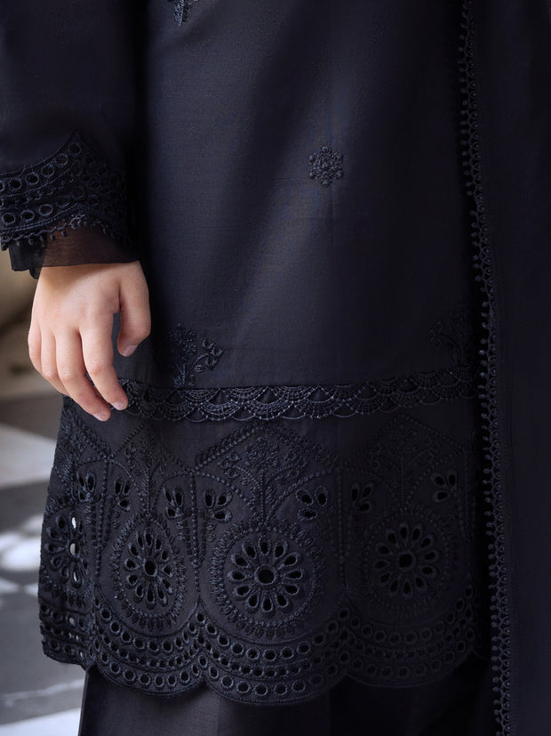 Black Lawn 3 Piece Stitched - ALGR-3PS-LS-017
