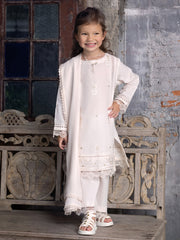 Off White Lawn 3 Piece Stitched - ALGR-3PS-LS-018