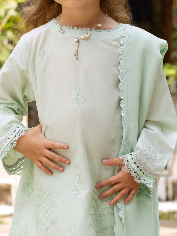 Pistachio Green Lawn 3 Piece Stitched - ALGR-3PS-LS-019