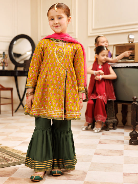 Mustard Maple Formal 3Pc Stitched - ALGR-3PS-LS-023