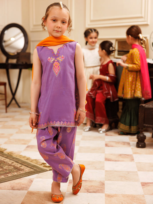 Light Purple Cambric 3Pc Stitched - ALGR-2PS-LS-026
