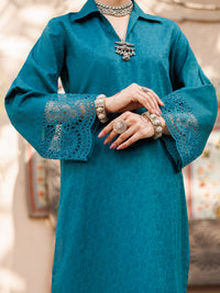 Green Self Jacquard 2 Piece Stitched - AL-2PS-LKS-1053