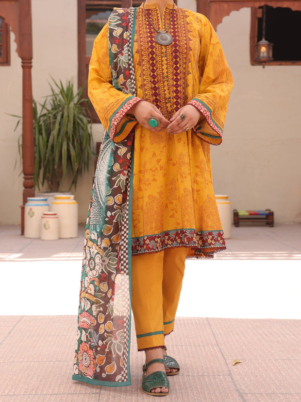 Mustard Lawn 3 Piece Unstitched - ALP-3PS-1610