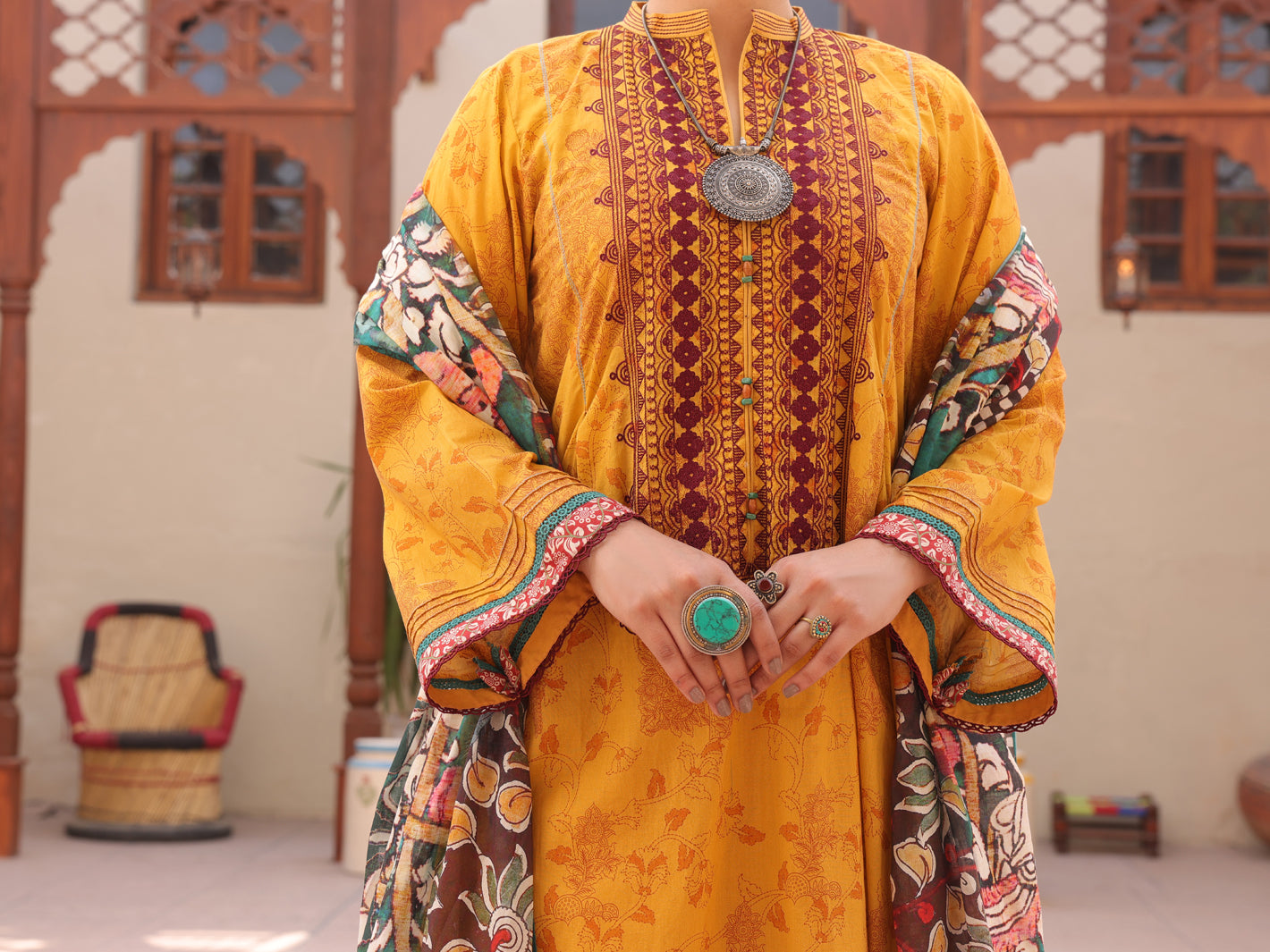Mustard Lawn 3 Piece Unstitched - ALP-3PS-1610