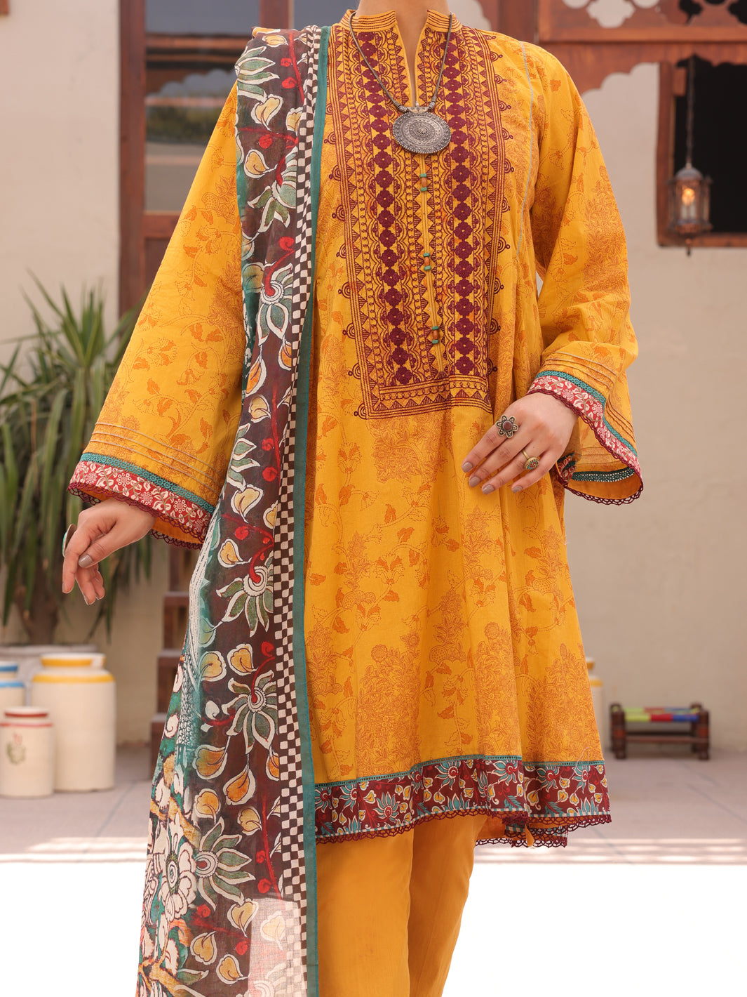 Mustard Lawn 3 Piece Unstitched - ALP-3PS-1610