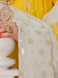 Yellow Organza 3 Piece Unstitched - ALP-3PS-1627