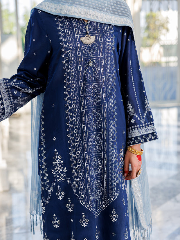 Blue Poly Cotton 3 Piece Stitched - ALP-3PS-1621 - Almirah Online