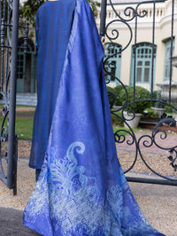 Blue Salsa Silk 3Pc Unstitched - ALP-3PS-1655